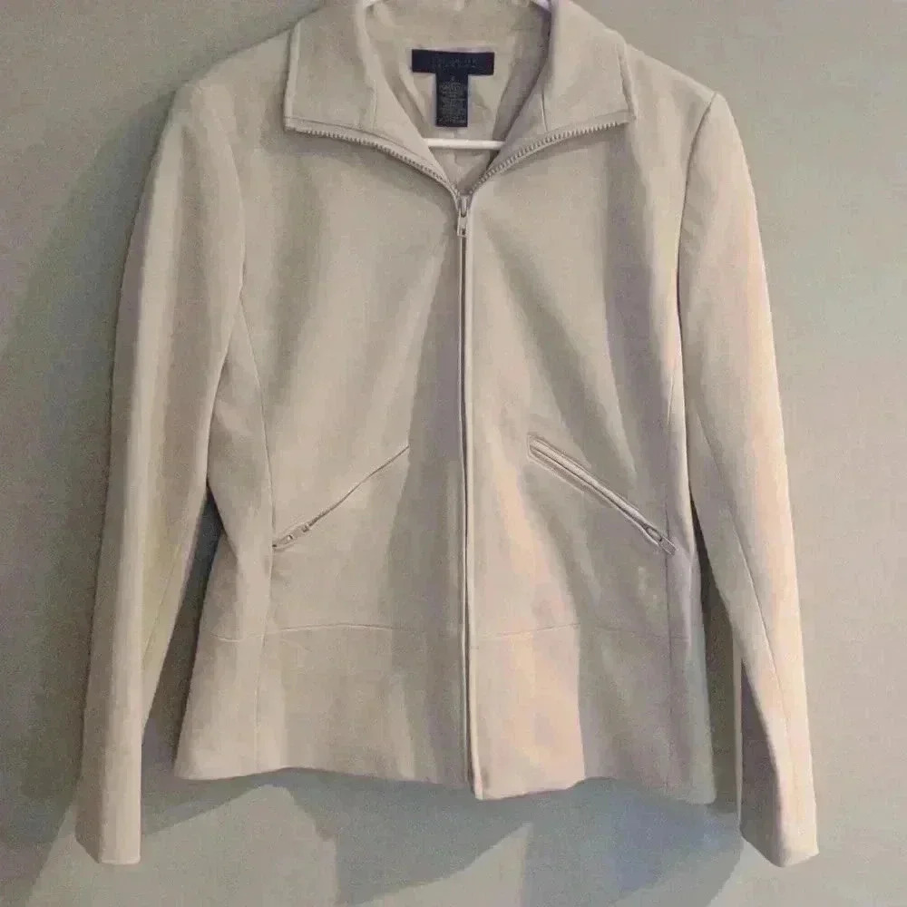 The Limited‎ womens small stretch dark cream full zip lined jacket